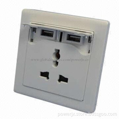 High Quality Silver USB Charging Wall Socket/USB Multiple Socket Wall Sockets